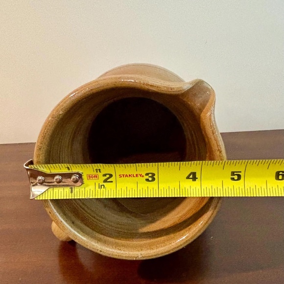 Rare European Vintage Glazed Stoneware Pottery Pitcher Jug 11" - Picture 9 of 10